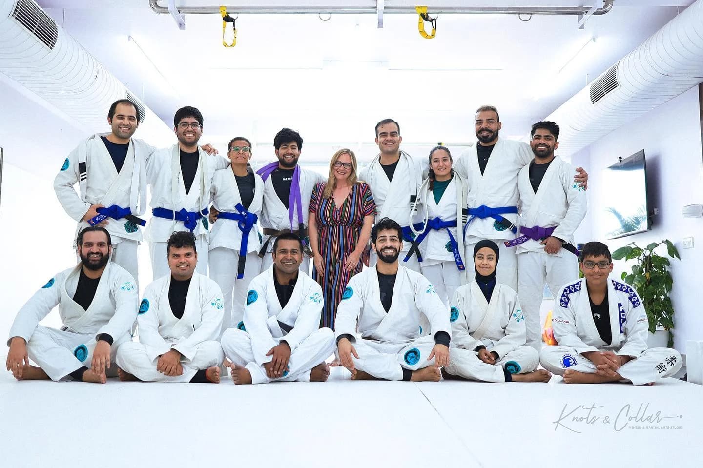 Students and a visiting instructor after a Brazilian Jiu-Jitsu seminar at Knots & Collar, Defence Colony, New Delhi