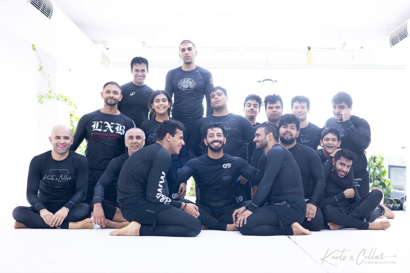 A grappling class group after training together at Knots & Collar, Defence Colony