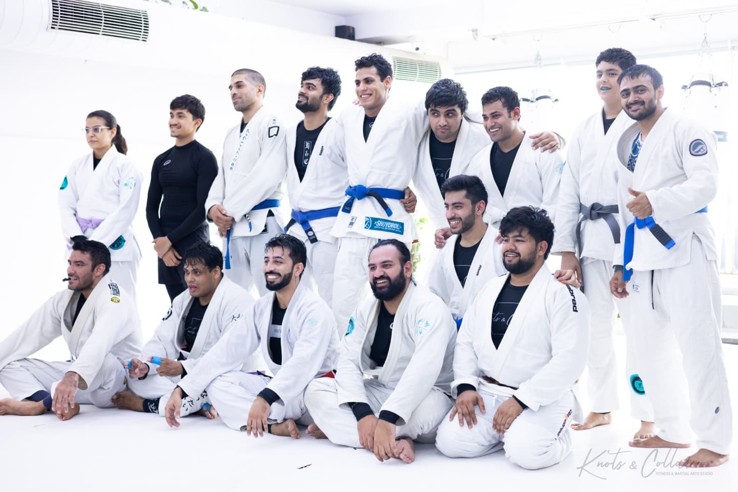 Jiu-jitsu students together after class at Knots & Collar, Defence Colony