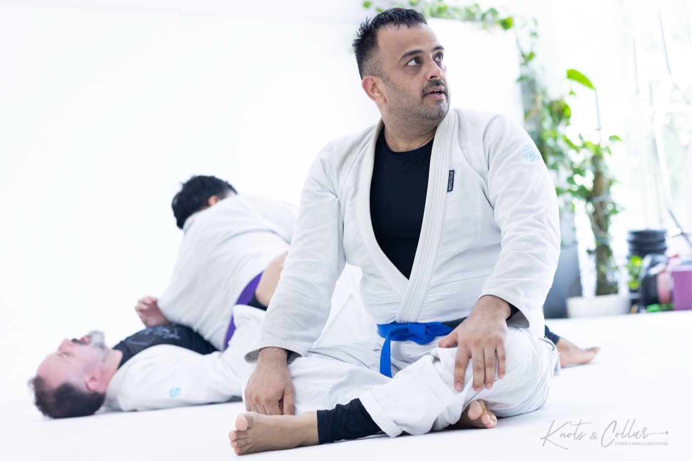 A student on the mat during a jiu-jitsu class at Knots & Collar, New Delhi