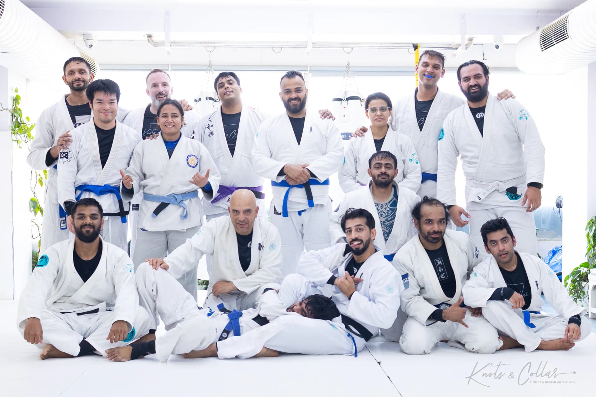 Knots and Collar BJJ community group photo at Defence Colony studio New Delhi